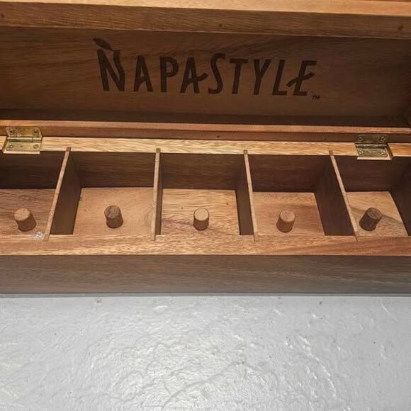 Napa Style Spice Holder Tea Holder Acacia Wood 14" x 4" - Picture 2 of 7